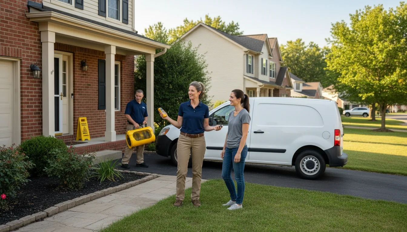 Residential water damage restoration in Danforth, IL